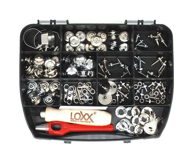 New Marine LOXX Lot De 10 Boutons-Pression Rapides + Vis M5x22 + Clé - Laiton Nickelé Marine